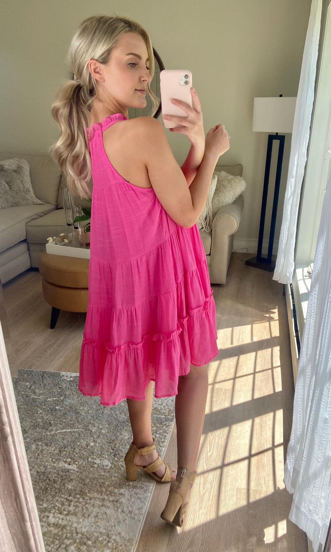 Hot Pink Tiered Mini Dress – Mabel & Lou Boutique